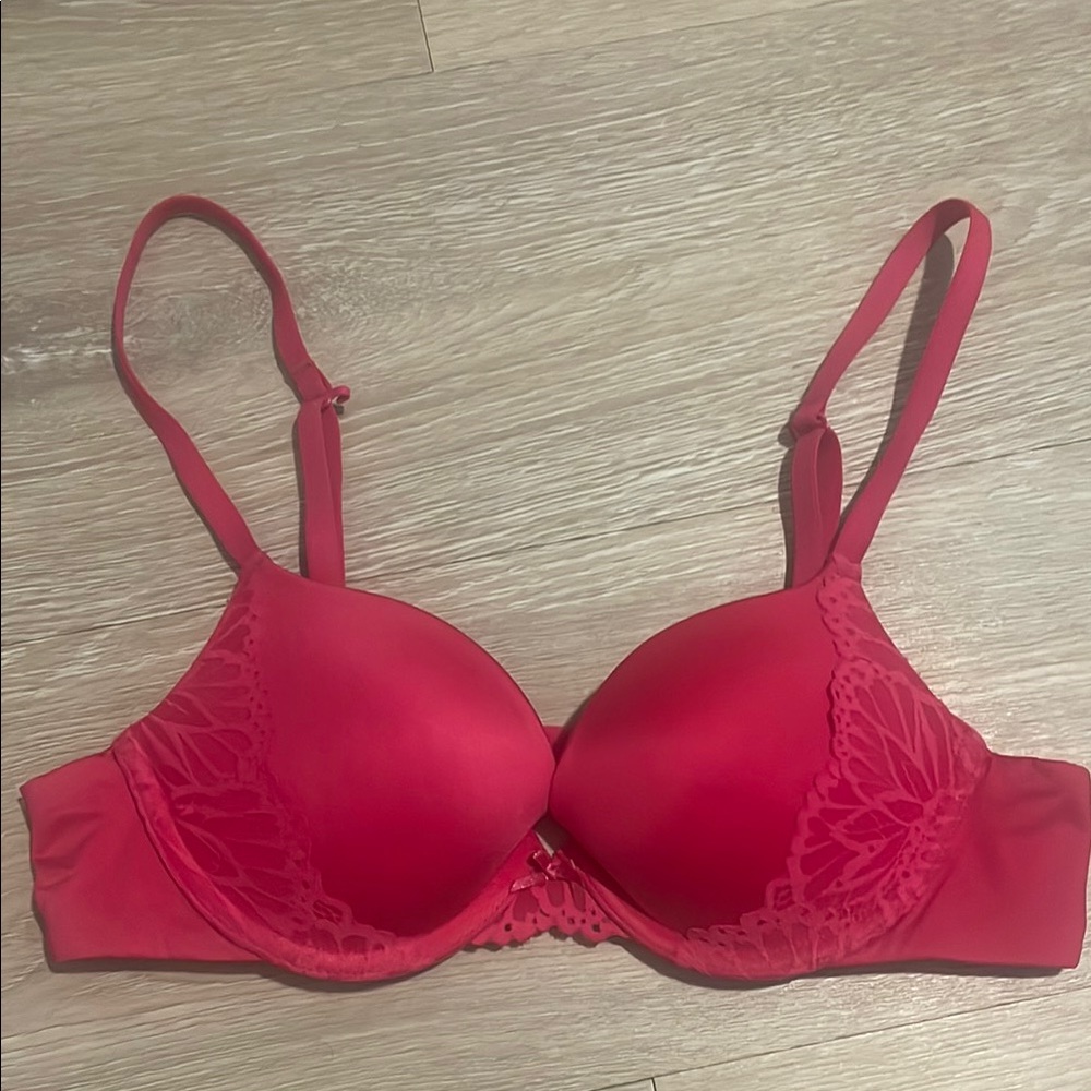 Like New Hot Pink Auden Lace Push Up Bra 32A